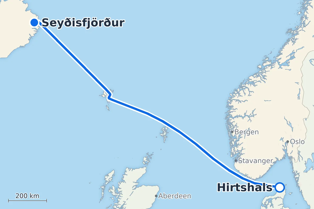 Hirtshals - Seyðisfjörður